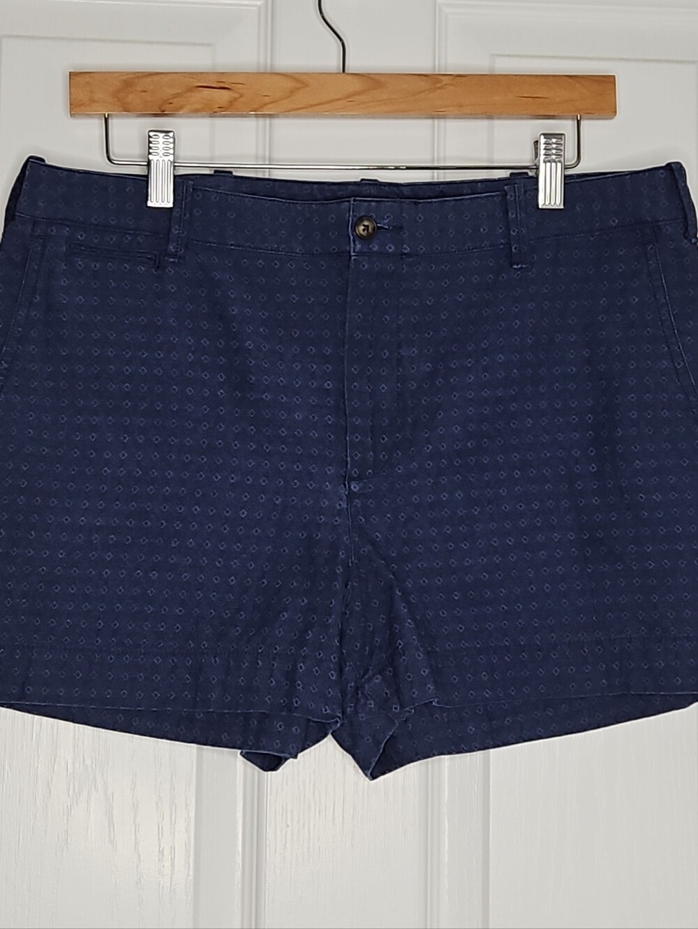Polo Ralph Lauren Chambray Shorts Womens 10 Embroidered Pony Logo Print Preppy